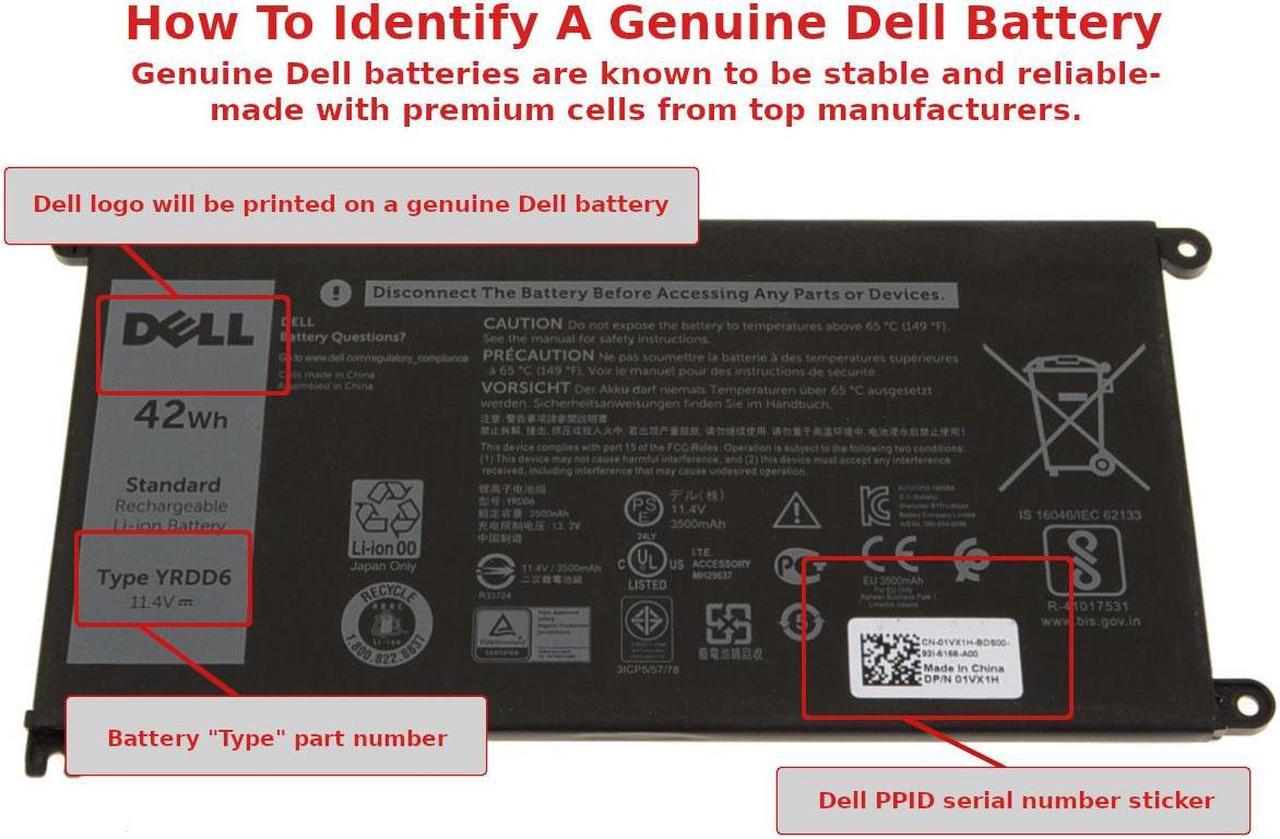 New Dell OEM Original Inspiron 5481 2 In 1 42Wh 3 Cell Laptop Battery