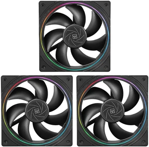 Thermalright TL-S12W 120mm Case Fan (Black)3 Packs , ARGB Double Halo Light Effect, Shock Absorption and Low Noise, Support Motherboard Light Effect Synchronization (OEM)