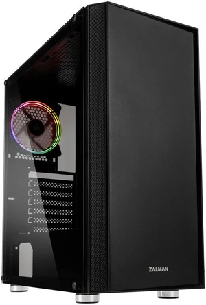 Zalman R2 ATX Mid Tower PC Case with Modern Mesh Front Panel Design, Tempered Glass, 1 x 120mm RGB Fan, USB 3.0 & 2.0, LED Control Button, Top & Bottom Dust Filter (Black)