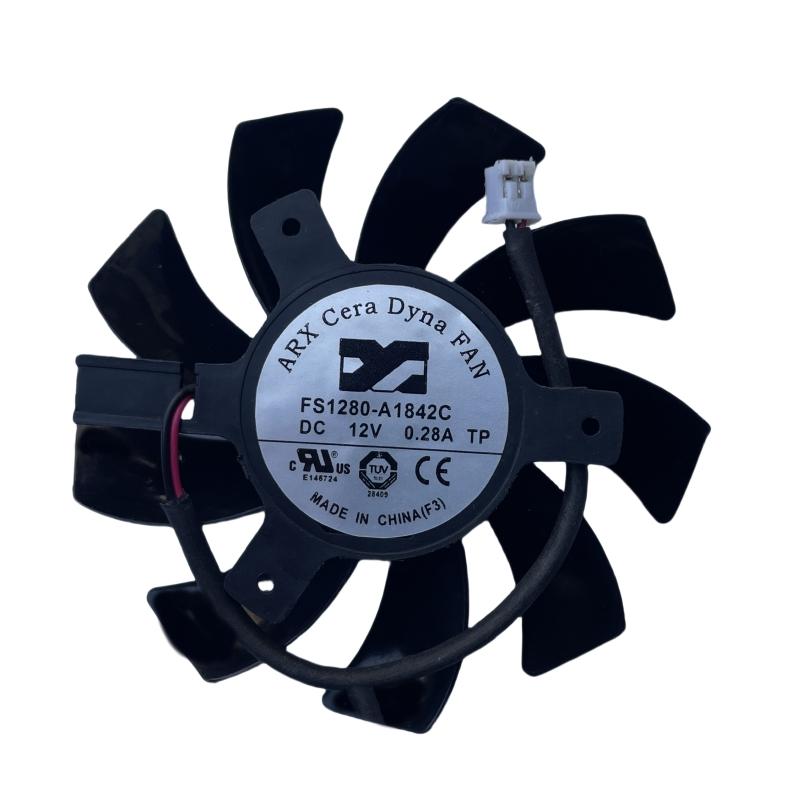 Frameless Video Card Fan FS1280-A1842C 12V 0.28A 2 Line Fan Diameter 74mm Cooling Fan 1