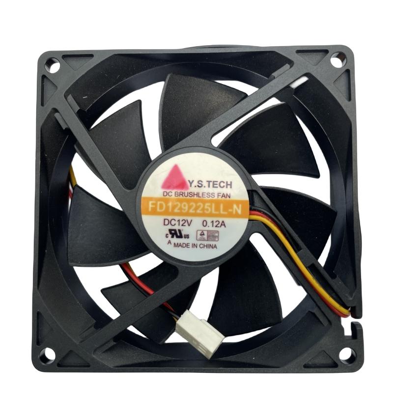 for Y.S TECH FD129225LL-N DC 12V 0.12A 90 * 90 * 25mm 3-Wire Square Server Cooling Fan 2