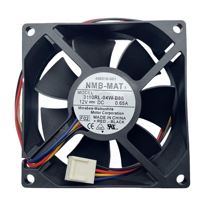 for NMB-MAT 3110RL-04W-B86 8025 DC12V 0.65A 80 * 80 * 25MM Four Lines PWM Temperature Control Fan We 1