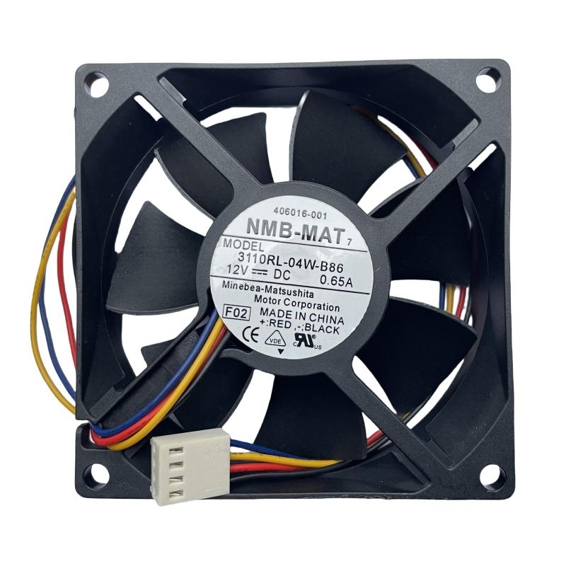 for NMB-MAT 3110RL-04W-B86 8025 DC12V 0.65A 80 * 80 * 25MM Four Lines PWM Temperature Control Fan We 2