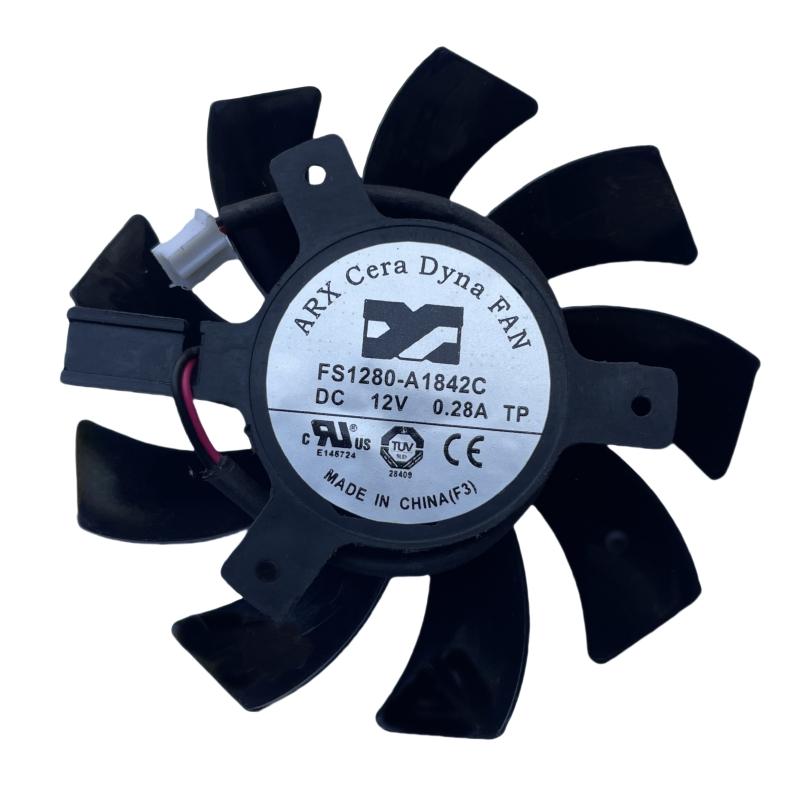 Frameless Video Card Fan FS1280-A1842C 12V 0.28A 2 Line Fan Diameter 74mm Cooling Fan 2
