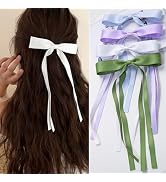 4 PCS Ribbon Hair Clips Bowknot With Long Tail,Bow Hair Clips,Hair Clips for Women with Bowknot C...