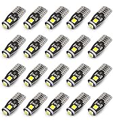 KAFEEK 20x T10 Wedge 194 168 2825 W5W LED Bulbs, Super Bright 3-3030 Chipset, CAN-Bus Error Free,...