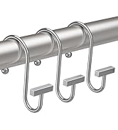 Bathway Shower Curtain Hooks, Chrome Shower Curtain Rings Rust Proof, 12PCS Shower Hooks for Show...