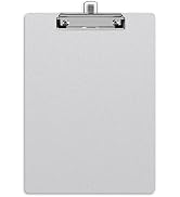 Piasoenc Wood Clipboard, Recycled Hardboard ClipBoards, Gray Clipboard for Office,School, A4 Stan...