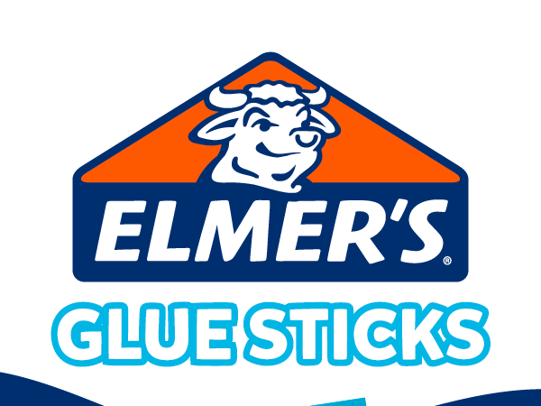 elmers logo glue sticks craft art back to school supplies teacher project home office poster orange