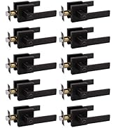 10 Pack Probrico Commercial Heavy Duty Privacy Door Levers, Flat Style Door Handle Set for Bed an...