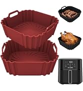 Silicone Air Fryer Liners for 6QT Chefman Air Fryer,2 PCS Red Reusable Air Fryer Basket Liners,8....