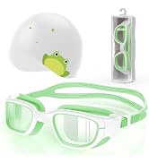 Zeligerstar Kids Swim Goggles with Silicone Swim Cap, Swimming Goggles for Kids 6-14, Anti-Fog UV...