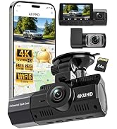 Eivikga 4K+2.5K+2.5K Dash Cam, Dash Camera 3-Channel, Free 64GB Card, Dashcam with 5G WiFi GPS, G...