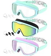 CIFOYA Kids Swim Goggles, 3 Pack Swimming Goggles for Kids 4-16, Anti-Fog UV Protection Pool Glas...