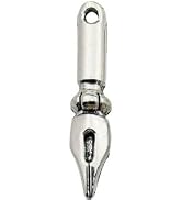 Labriciyon 1Pc Silver Fountain Pen Planner Charm,Bracelet Charm,Dangle Charm,Travelers Notebook P...