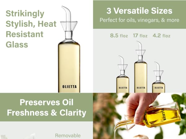 oil dispenser olive bottle vinegar glass for bottles and spout set kitchen cruet with pour cooking