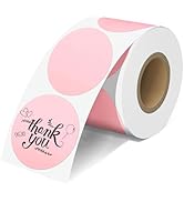 2'' Pink Thermal Labels - 600pcs Round Thermal Printer Labels, Waterproof Thermal Printer Sticker...