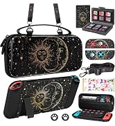 Gurgitat 9in1 Sun Moon Witchy Switch Case for Nintendo Switch Carrying Cases & Storage Accessorie...