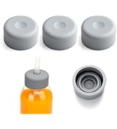 Zukro 18 oz Glass Juice Bottles Replacement Lids with Straw Hole, Silicone Cap for Luxfuel/Epica/...