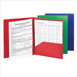Smead poly two-pocket folders with fasteners, on the go, school, home, office, portable