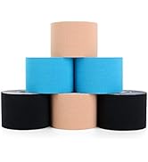 Kinesiology Tape 6 Rolls, Waterproof Kinetic Tape Muscle Tape for Injured Muscle Recovery & Joint...