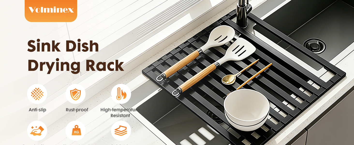 over sink dish drying rack cover for counter space kitchen roll up foldable mat drainer silicone