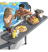 BoYata Pool Bar, Above Ground Poolside Bar Table, 49.4×9.6" Stable & Large Pool Side Table Holds ...