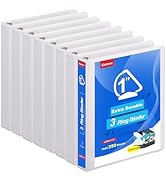 COMIX Heavy Duty Slant-D Ring View Binder, 1 inch 3 Ring Binders, Hold 225 Sheets of 8.5" x 11" P...