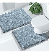 Yimobra Fluffy Bathroom Rugs Sets 2 Piece, Shaggy Toilet Rug U Shaped, Soft Non Slip Bath Mat,Thi...