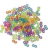 125pcs Rainbow Color Loom Bands S Clips,Refill Connecting Loom Band Hooks for Weaving Necklace Je...