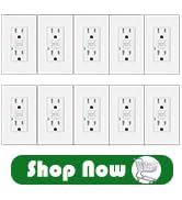GREENCYCLE 10PK GFCI Outlet 15Amp,and Weather Resistant, GFCI Receptacle with LED Indicator,Wall ...
