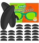 12-Pack Eyeglass Nose Pads for Glasses - 1.3mm Ultra Thin Silicone Anti-Slip Stick-On Grips, Repl...
