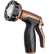 FANHAO Metal Garden Hose Nozzle, Heavy Duty Water Hose Sprayer with 6 Spray Patterns, High Pressu...