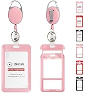 SOPHIYAYA Badge Holder and Retractable Reel, ID Badge Holders with Retractable Clip for Office Fa...