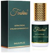 Fenshine Extra Strong Eyelash Extension Glue, Black Lash Adhesive for Lash Extensions 0.5-1 Sec D...