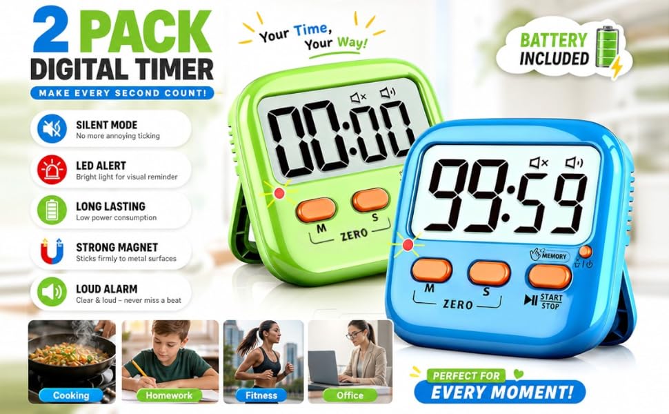 SILENT MODE,LED ALERT,LONG LASTING,STRONG MAGNET,LOUD ALARM