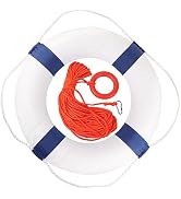 Calvana Foam Life Preserver Ring with 98.4ft Floating Lifesaving Rope