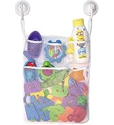 Lilly's Love Bath Toy Storage - Large 14 x 20 inch Bathtub Toy Holder + 2 Locking Hooks, Quick Dr...