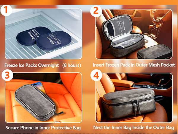cell phone insulated pouch for heat phone cooling pouch ice pack phone cooler for car
