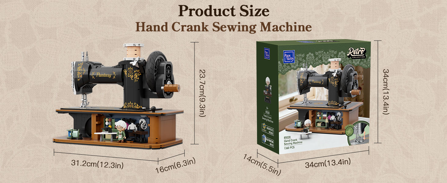 Vintage Hand Crank Sewing Building set