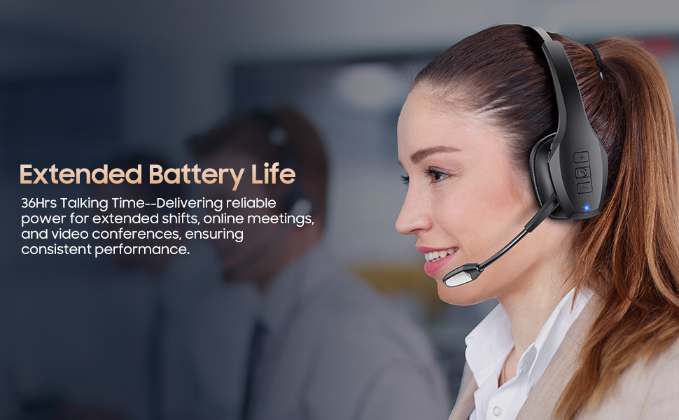 wireless headset with mic for work