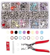 Siziviki 200 Set Snap Button Kit - 9.5mm 10 Colors Snaps for Fabric - Fastener Pliers & Snap Fast...