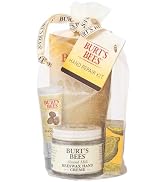 Burt's Bees Gifts Ideas - Hand Repair Set, 3 Hand Creams plus Gloves - Almond Milk, Lemon Butter ...