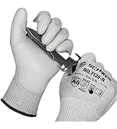 Schwer 3 Pairs ANSI A6 Cut Resistant Gloves CR7120 Cut Proof Work Gloves, Touchscreen, for Men an...