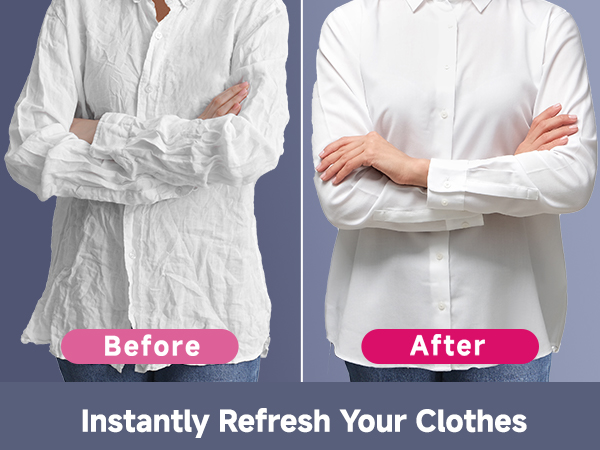 The steamer removes wrinkles instantly, refreshing clothes like new!