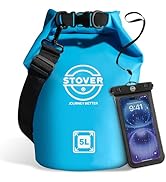 STOVER 5/10/25/30/40/55L Waterproof Dry Bag- Roll-Top Backpack w/Phone Case- Kayaking, Hiking, Ca...
