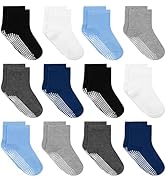 Tphon Toddler Socks, Baby Non Slip Socks for Boys Girls 12 Pairs Kids Infants Children Sock 6M-10...