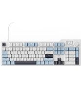 AJAZZ AK35I V3 104-Key Full Size Wired Gasket Mount Keyboard with Multimedia Buttons & Knob Contr...