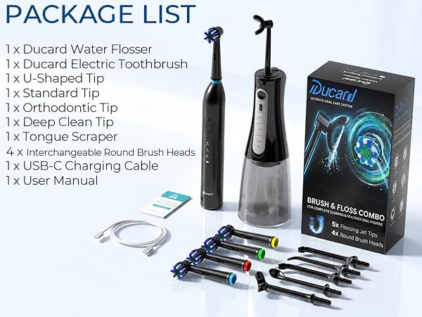 toothbrush with water flosser
