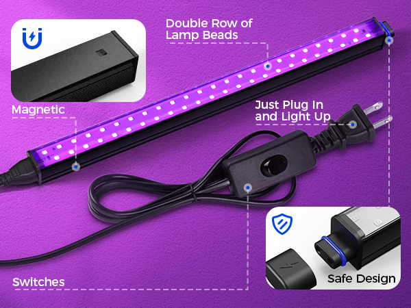 Magnetic LED Black Lights A+2